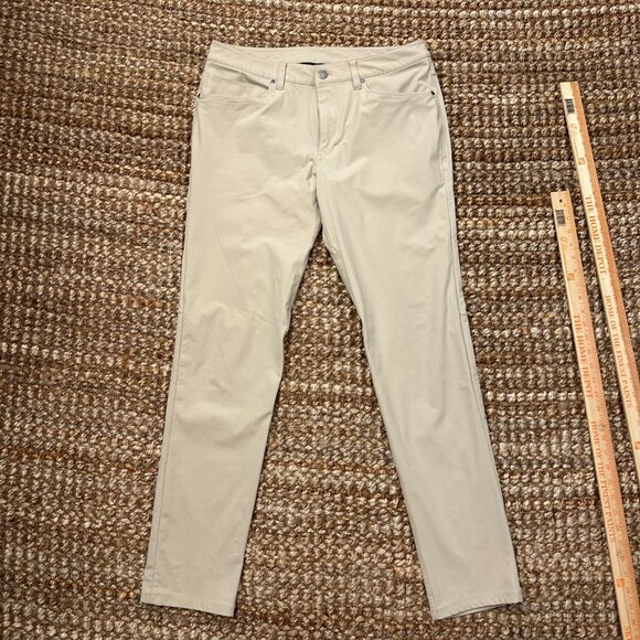 Lululemon ABC Slim-Fit Pants Chino (33x30) Silverstone M5971S Warpstreme - Picture 1 of 10